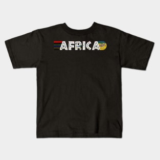 African Flag Colors Distressed Zebra Stroll Kids T-Shirt